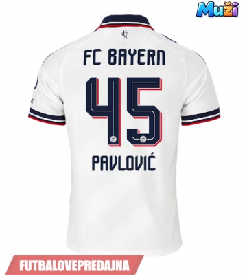 Lacne Muži Futbalové dres Bayern Munich Aleksandar Pavlovic #45 2026-27 Krátky Rukáv - Preč